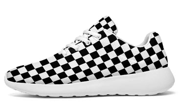 Checkmate - Black & White Checkered Sports Shoes - White Soles
