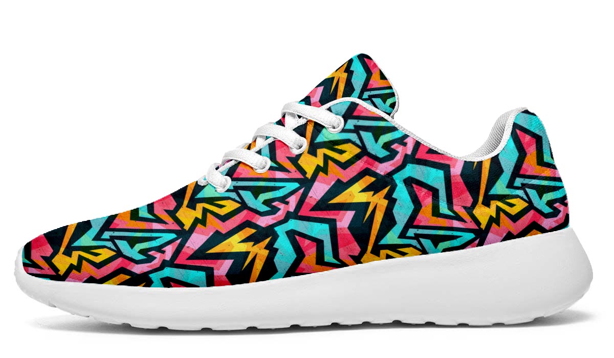Funky Street Graffiti Art Sneakers - White Soles