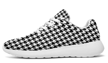 Classic Houndstooth Black and White Sneakers - White Soles