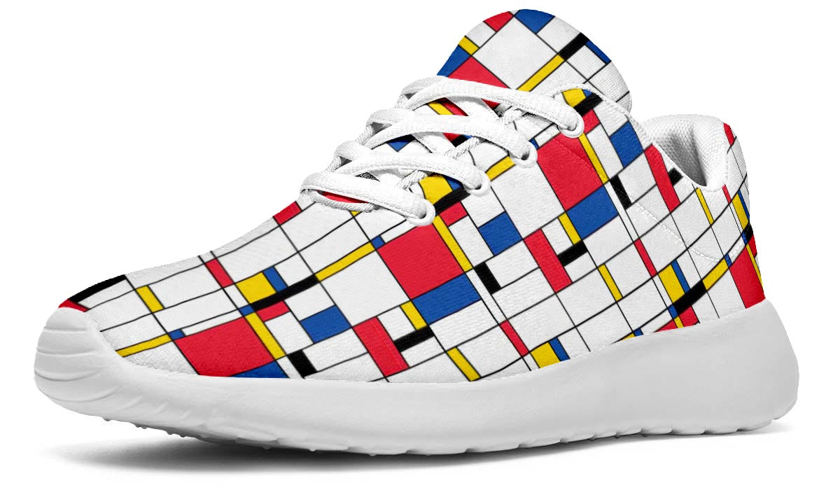 Mondrian Style Sneakers: Geometric Pattern Sport Shoes