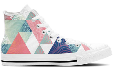 Triangles White - CustomKiks Shoes