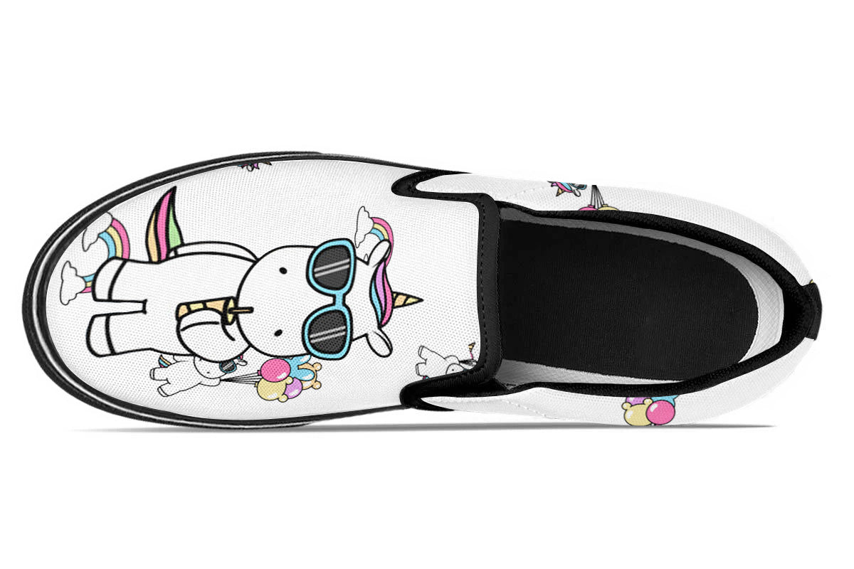 Unicorn Doodle Slip Ons