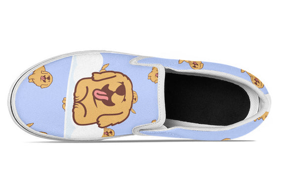 Golden Retriever Doodle Slip Ons