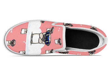 Pug Doodle Slip Ons