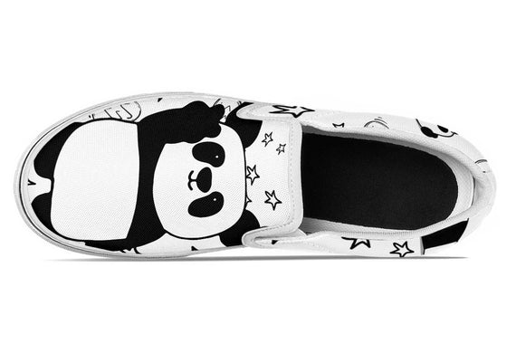 Lazy Panda Doodle Slip Ons