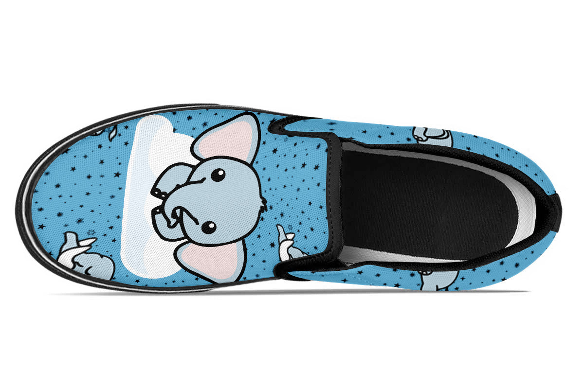 Elephant Doodle Slip Ons