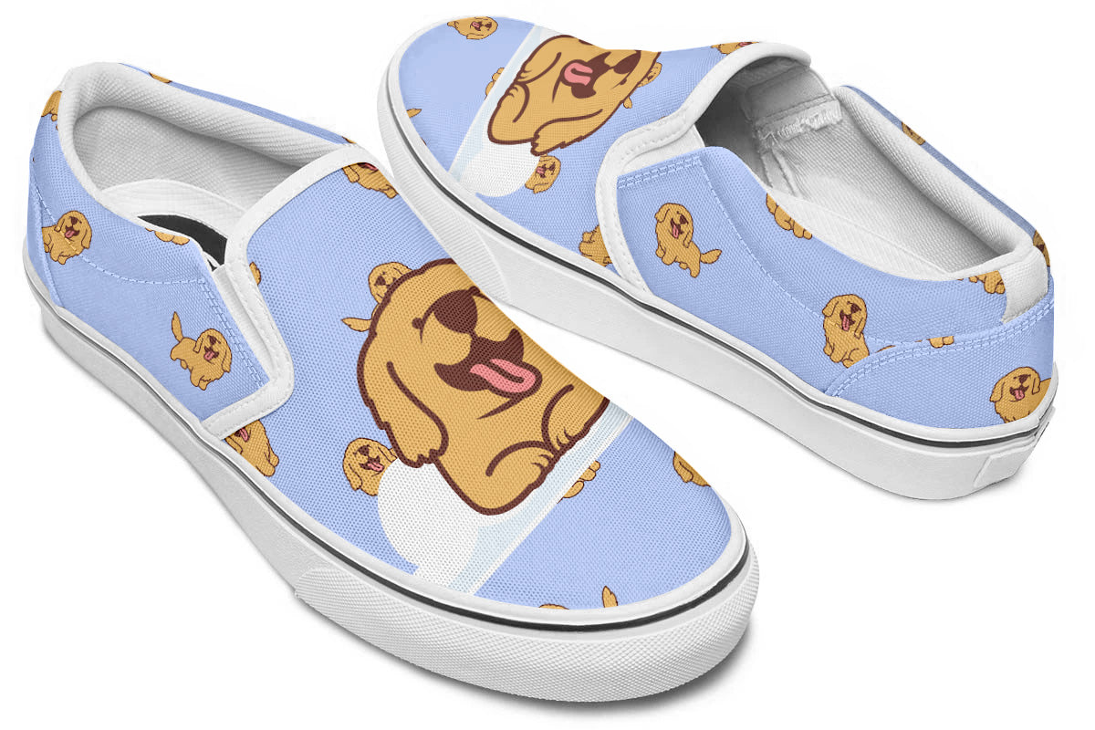 Golden Retriever Doodle Slip Ons