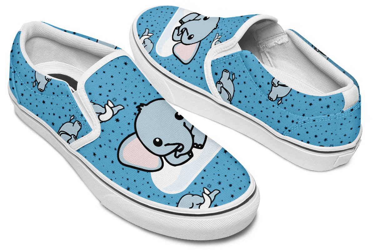 Elephant Doodle Slip Ons