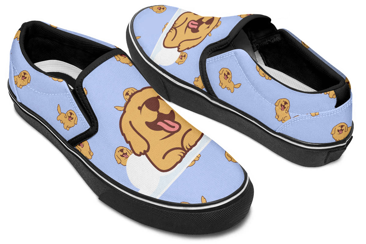 Golden Retriever Doodle Slip Ons
