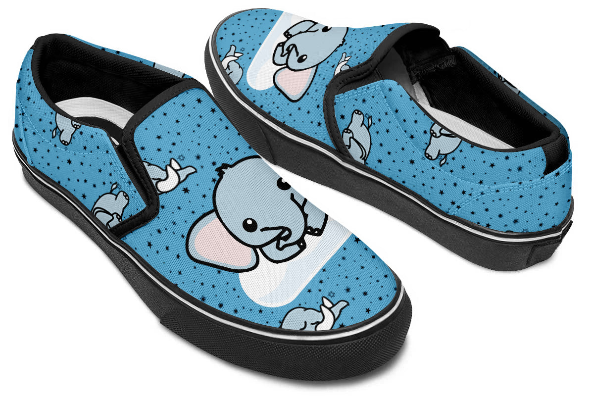 Elephant Doodle Slip Ons