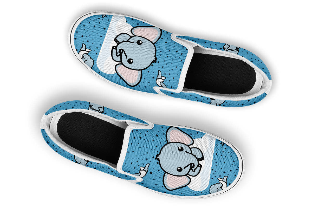 Elephant Doodle Slip Ons