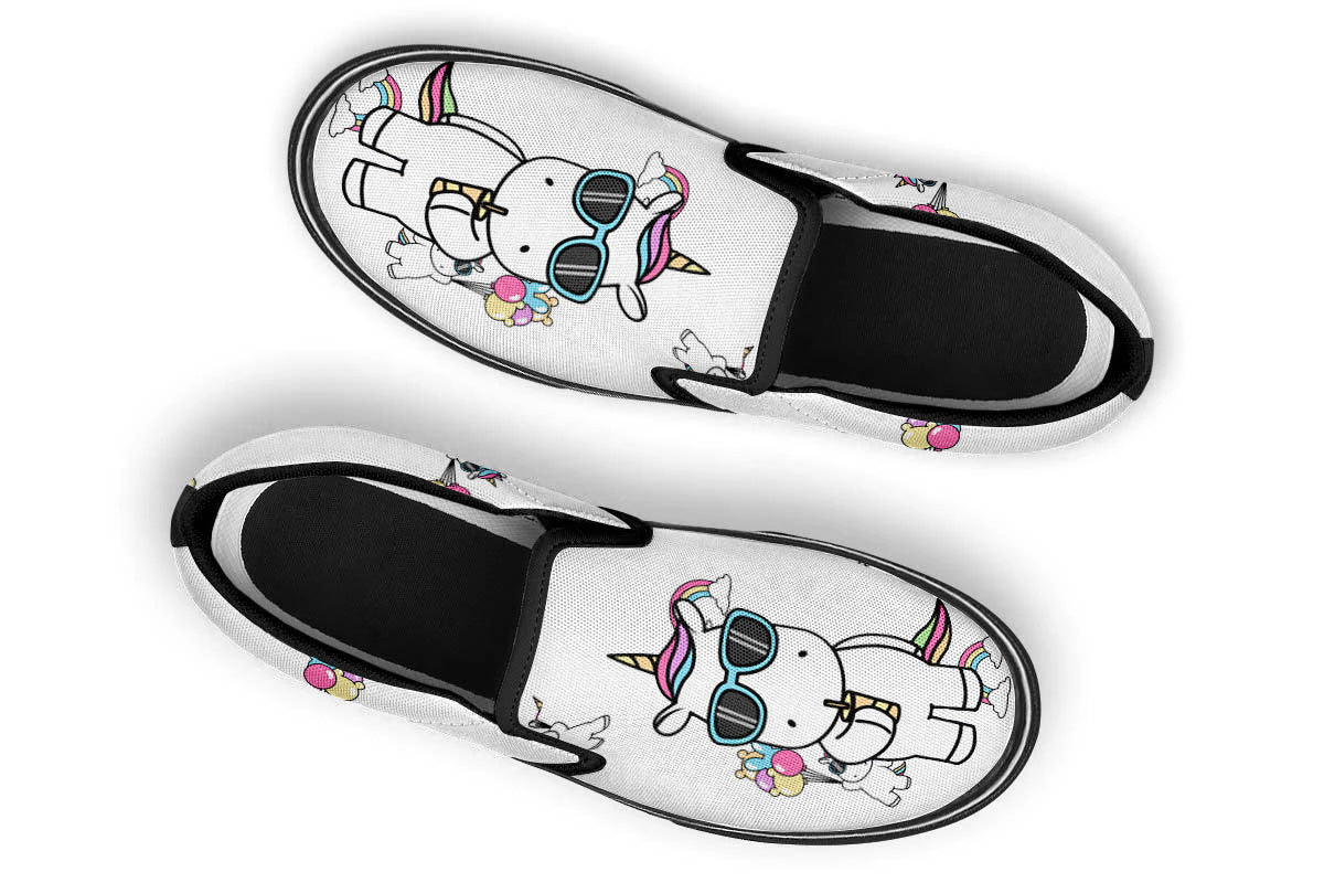 Unicorn Doodle Slip Ons