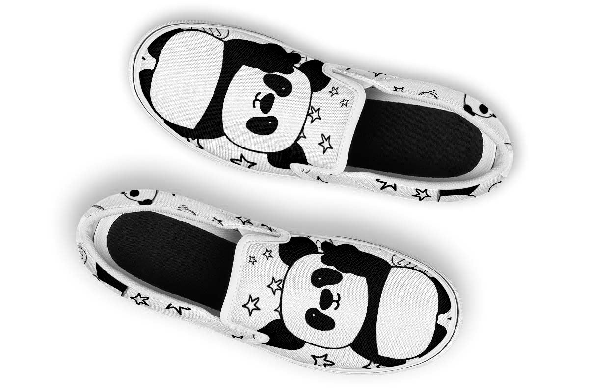 Lazy Panda Doodle Slip Ons