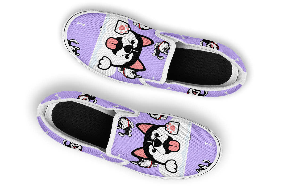 Siberian Husky Doodle Slip Ons