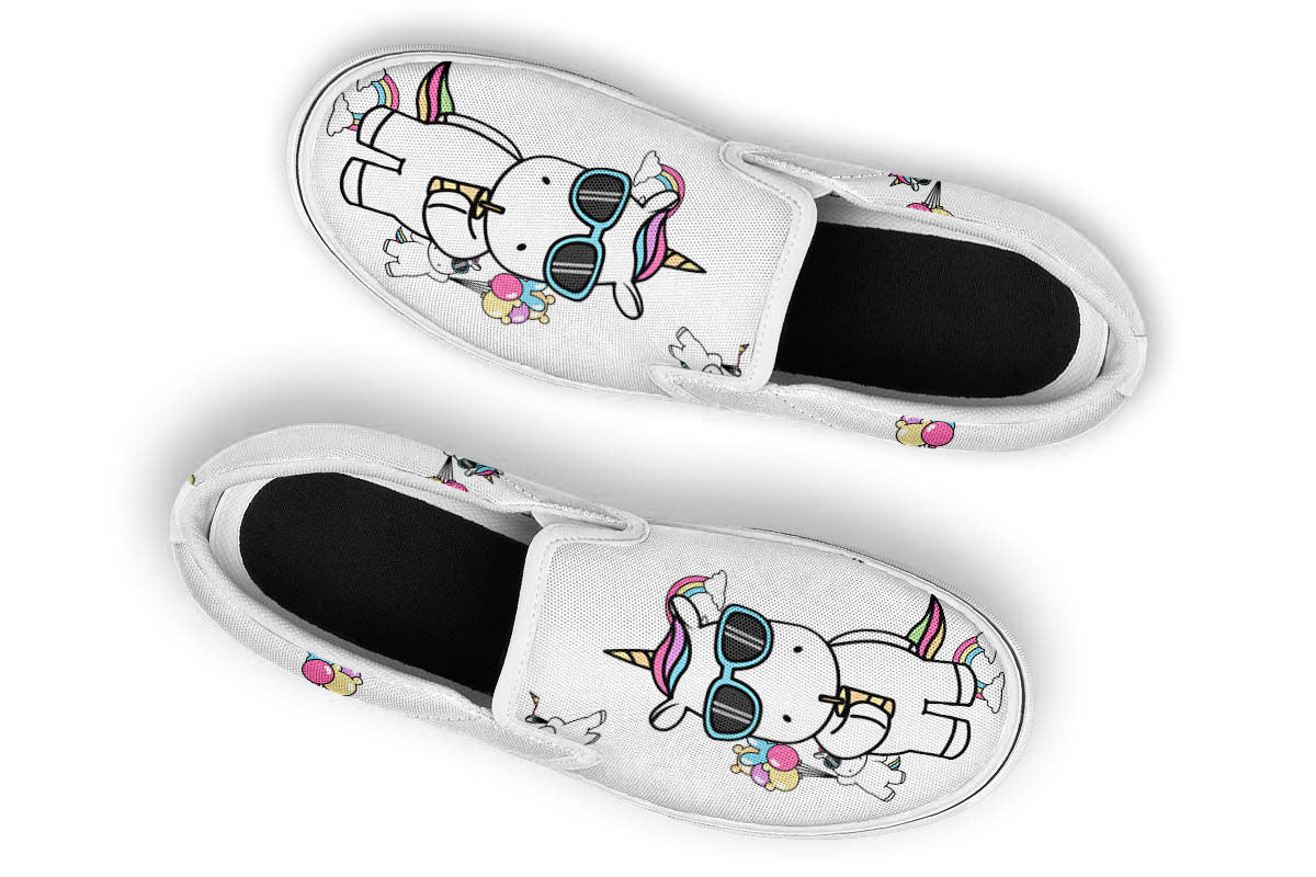 Unicorn Doodle Slip Ons
