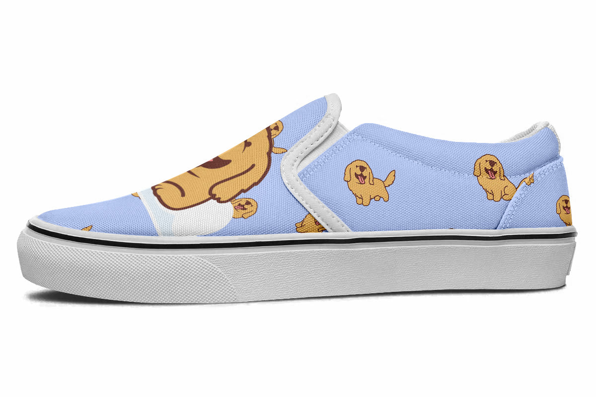 Golden Retriever Doodle Slip Ons