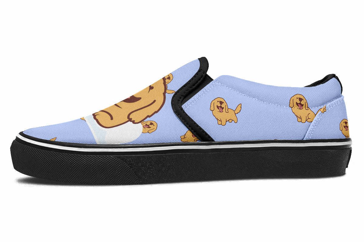 Golden Retriever Doodle Slip Ons