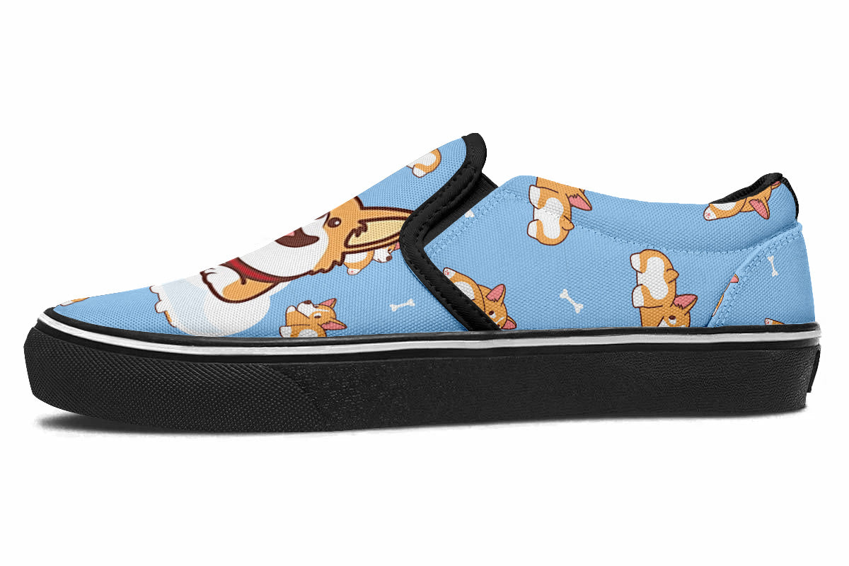 Corgi Doodle Slip Ons