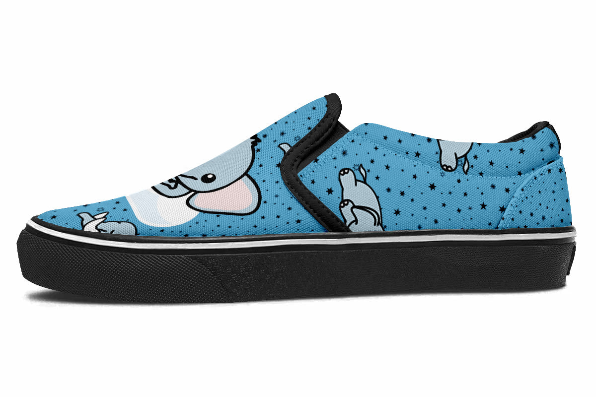 Elephant Doodle Slip Ons