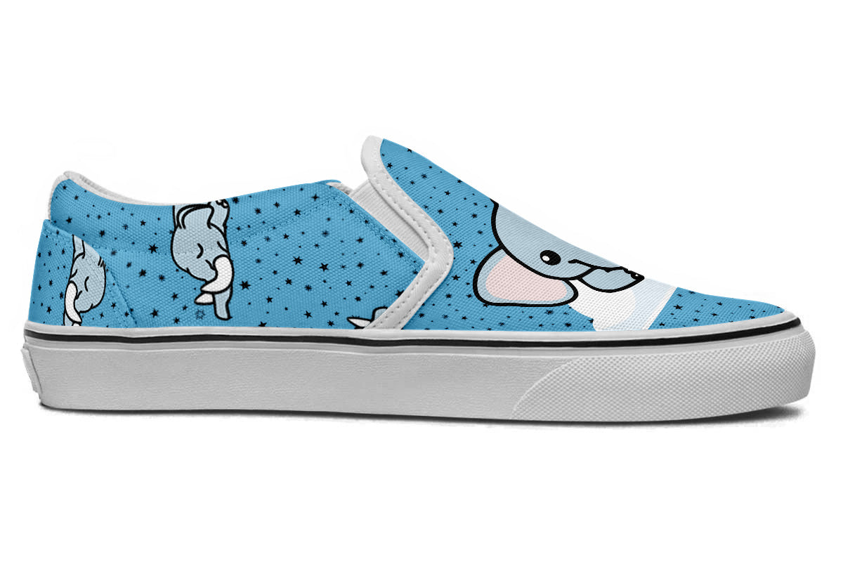 Elephant Doodle Slip Ons