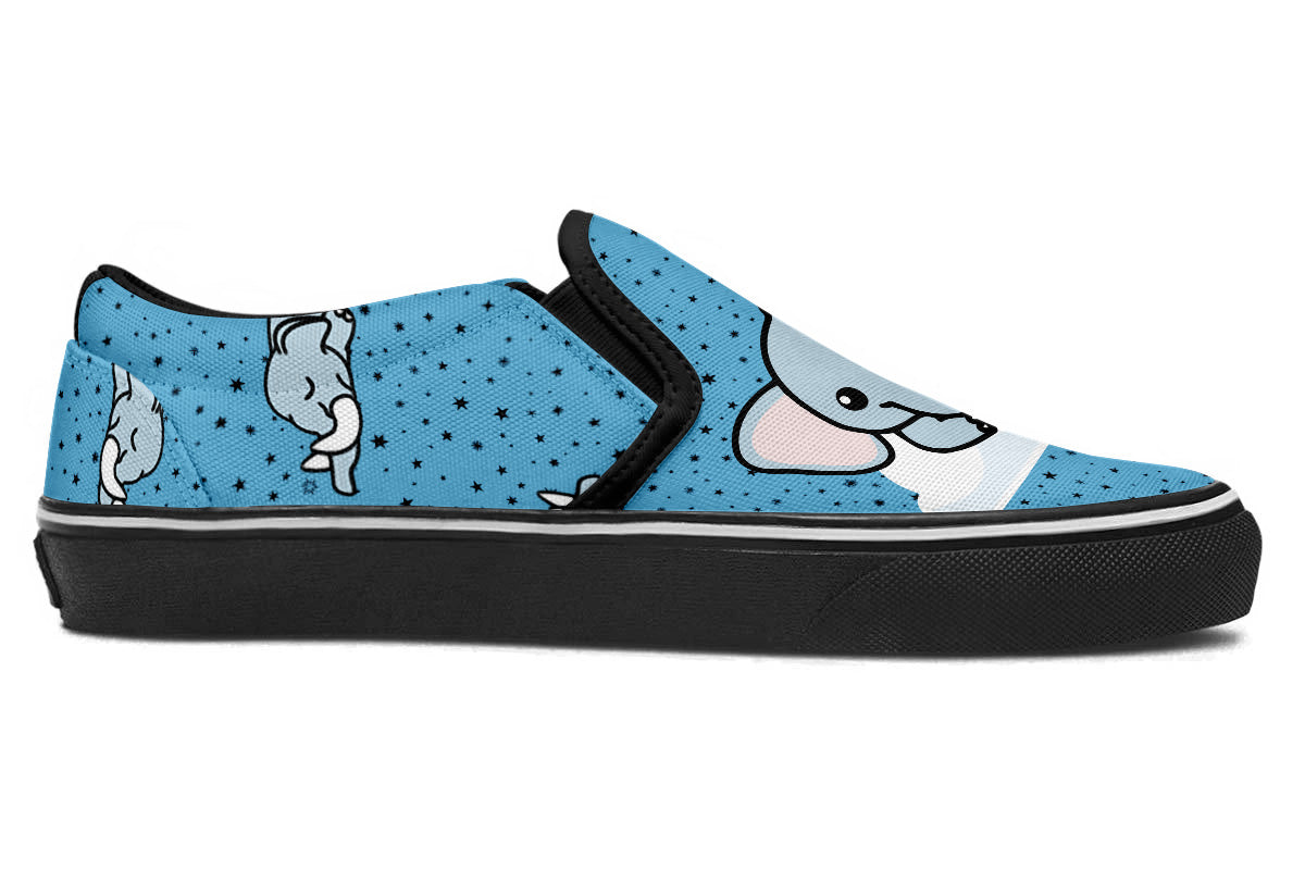Elephant Doodle Slip Ons