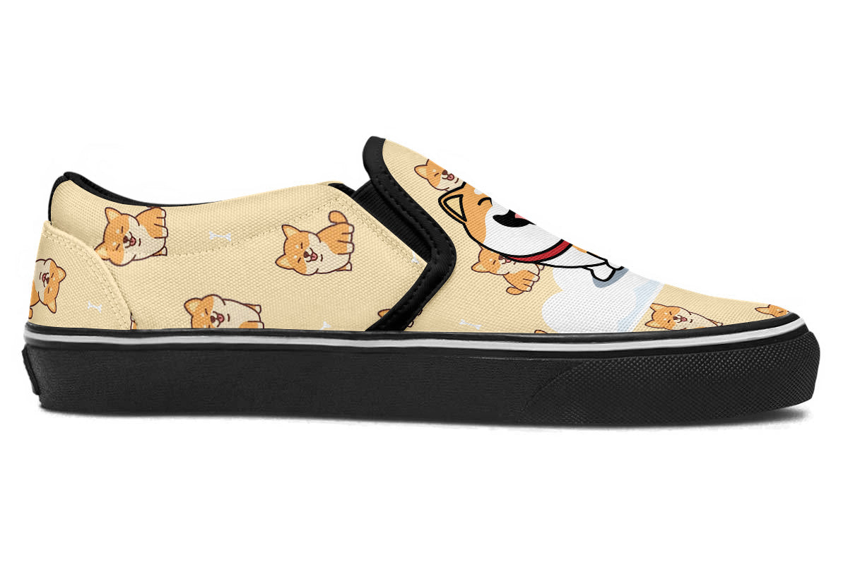 Shiba Inu Doodle Slip Ons