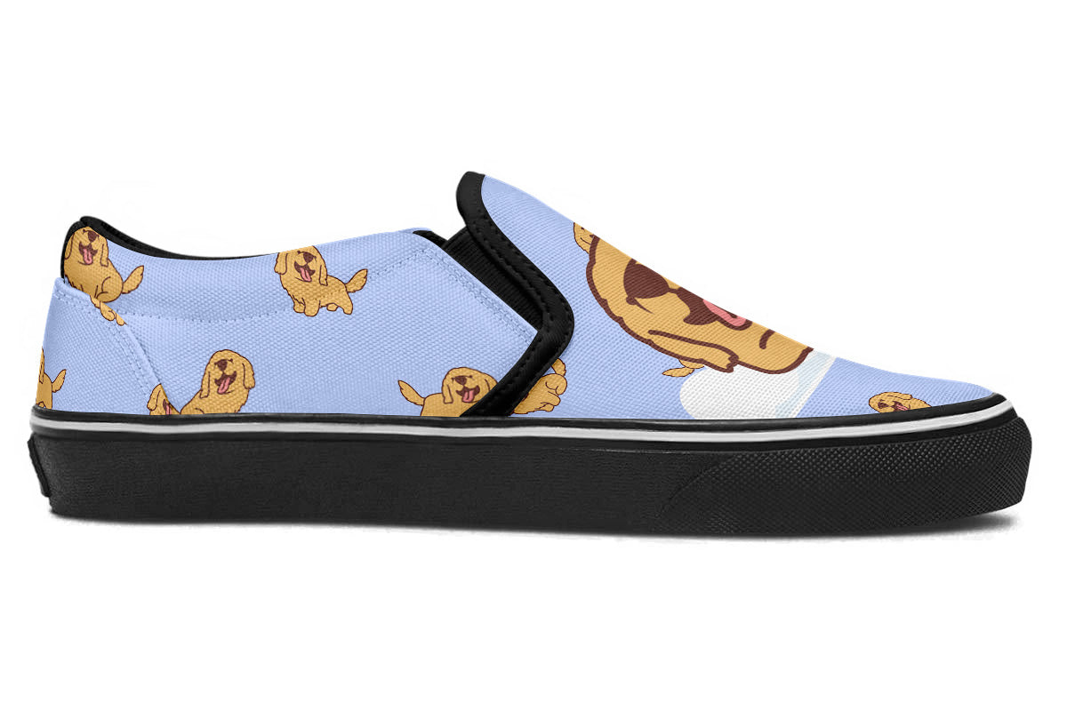 Golden Retriever Doodle Slip Ons