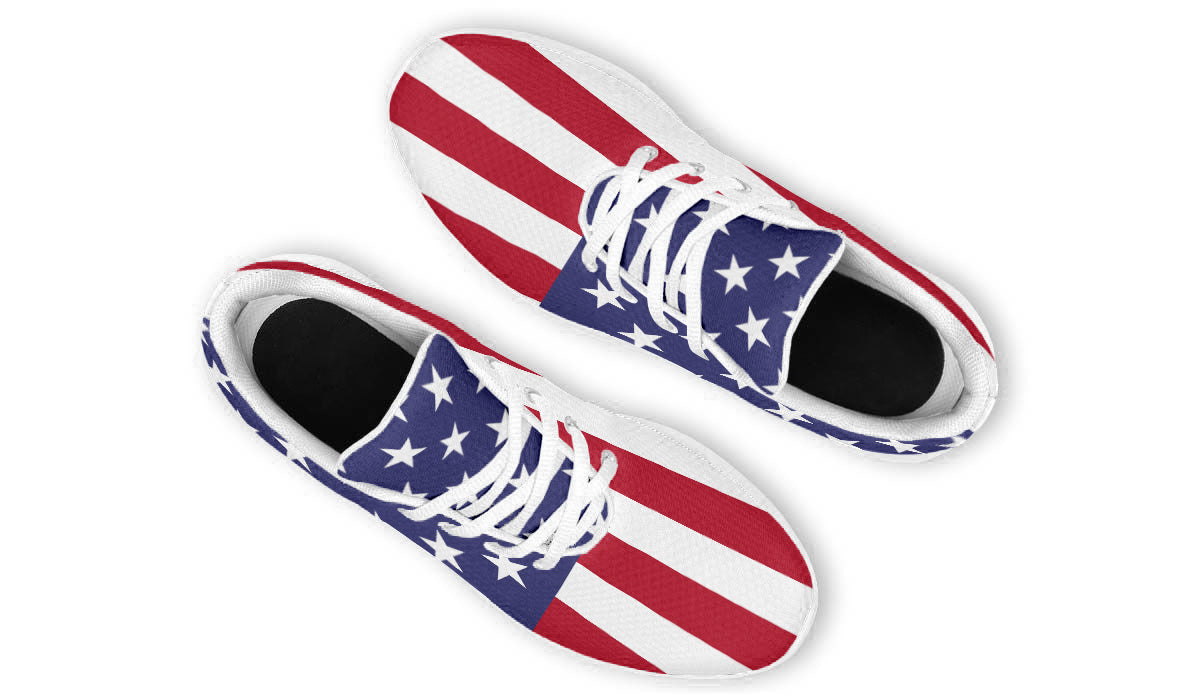 Custom Kiks USA Flag Shoes – Patriotic Red, White & Blue Sneakers