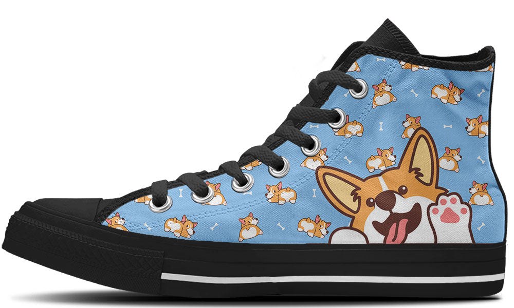 Custom Kiks Corgi Doodle High-Top Shoes – The Cutest Sneakers for Dog Lovers
