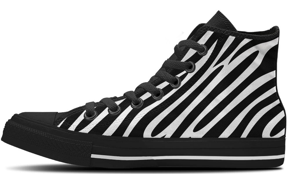Zebra Print High Tops - CustomKiks Shoes