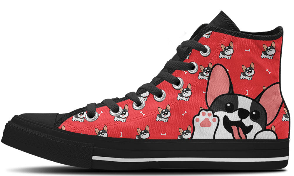 French Bulldog Doodle High Tops