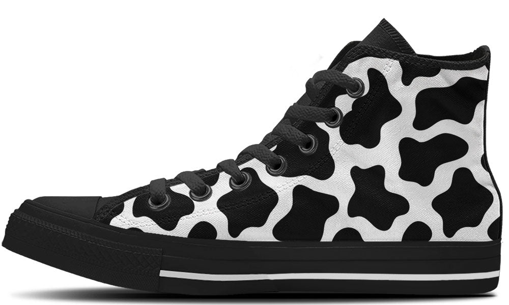 Cow Print High Tops - CustomKiks Shoes