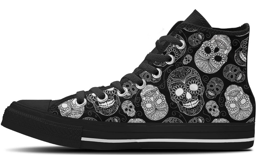 Sugar Skulls Black - CustomKiks Shoes