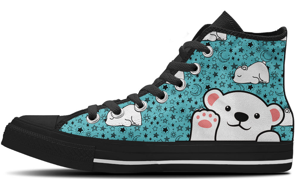 Polar Bear Starry Doodle High Tops