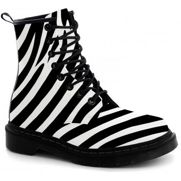 Zebra Print Boots - CustomKiks Shoes