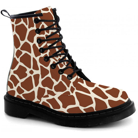 Giraffe Print Boots - CustomKiks Shoes