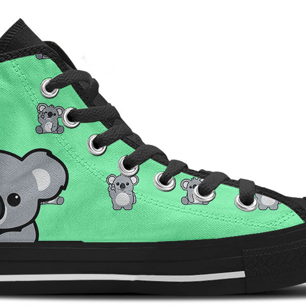Koala Doodle High Top Shoes Custom Canvas Sneakers