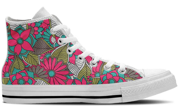 Floral Collage White - CustomKiks Shoes