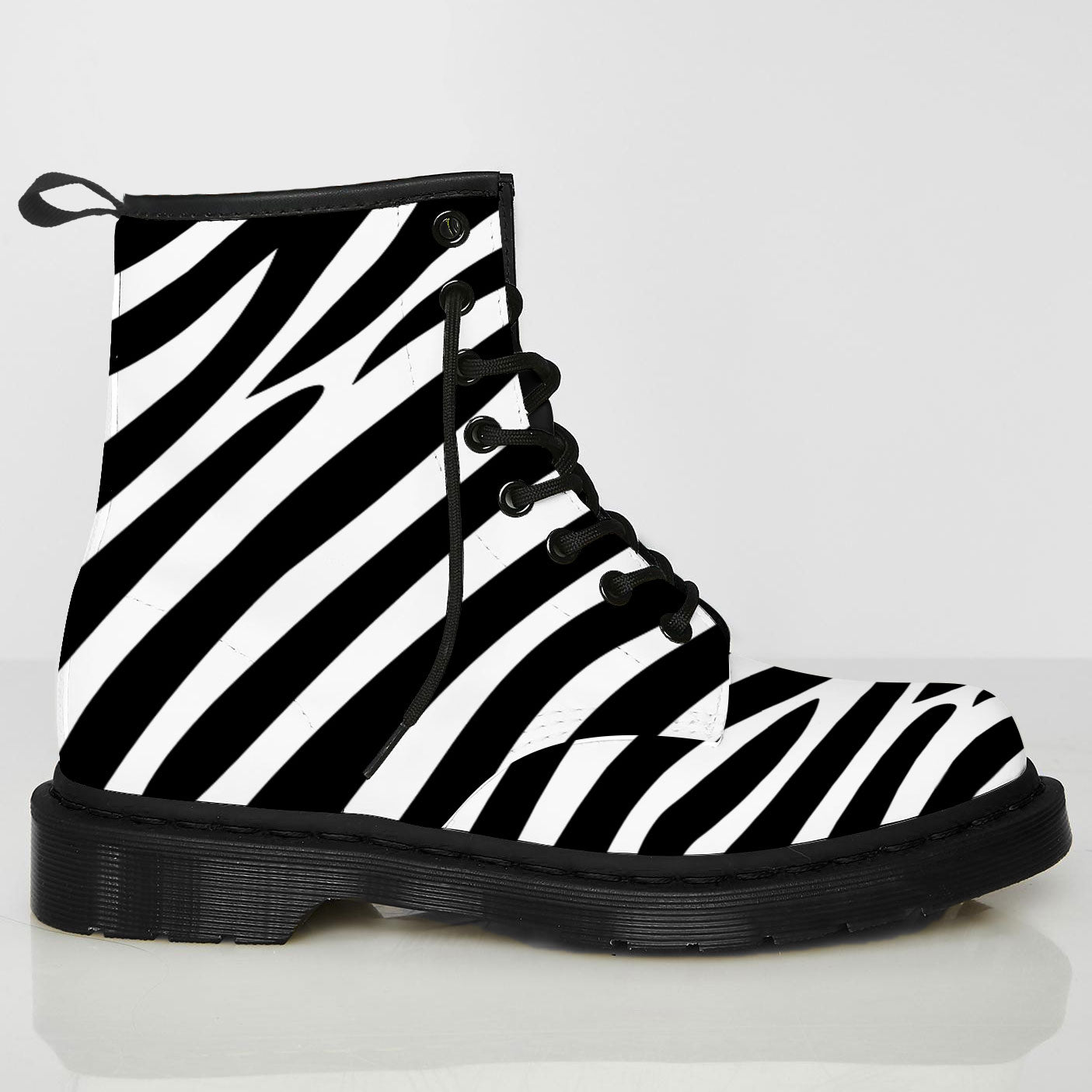 Zebra Print Boots - CustomKiks Shoes