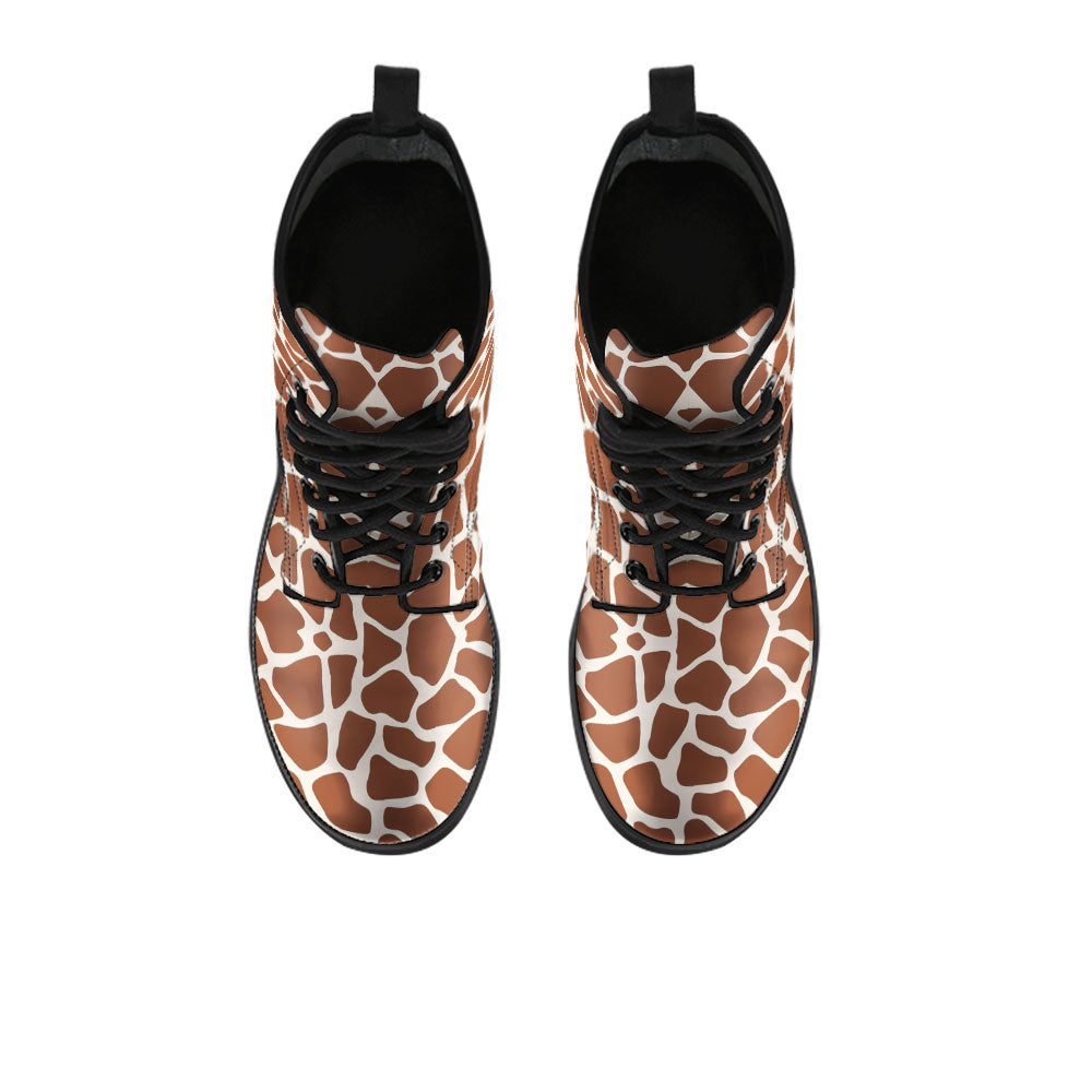 Giraffe Print Boots - CustomKiks Shoes