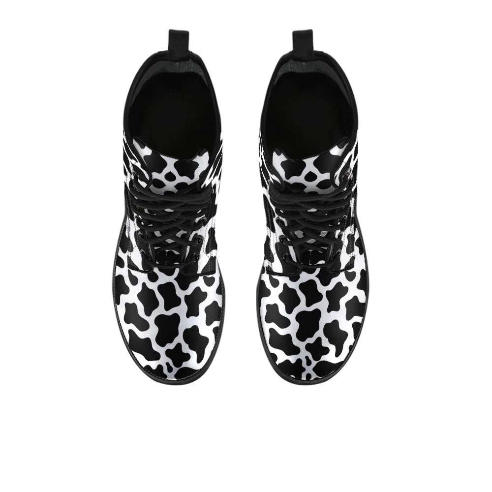 Cow Print Boots - CustomKiks Shoes