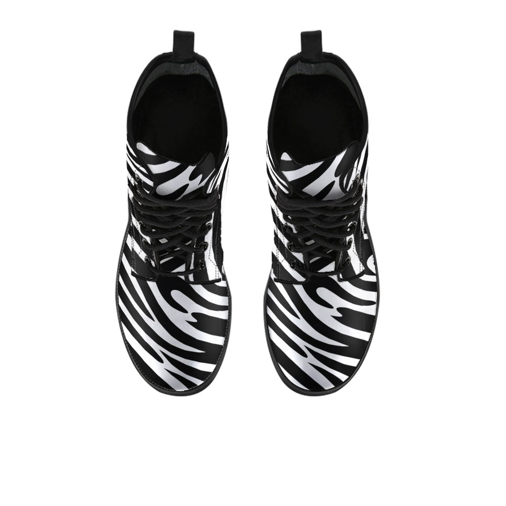 Zebra Print Boots - CustomKiks Shoes