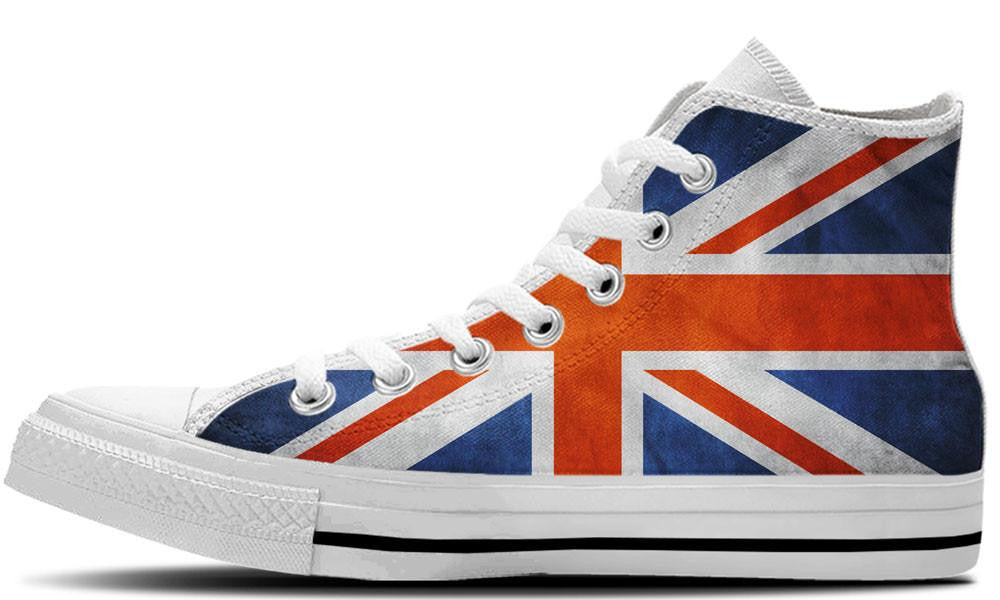 UK Flag White - CustomKiks Shoes