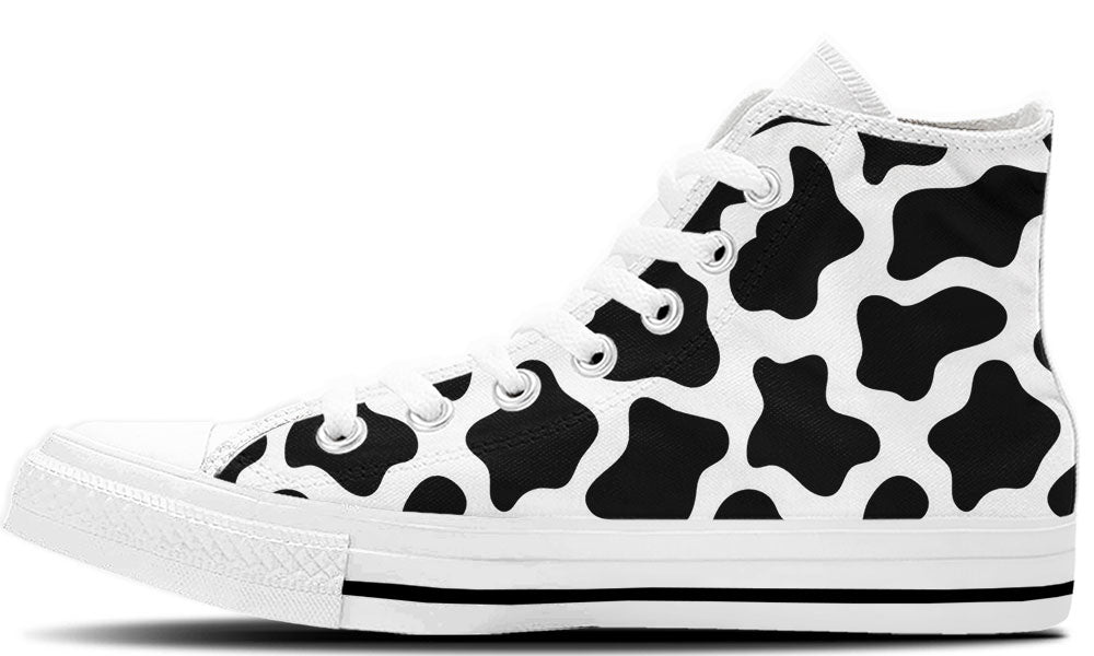 Cow Print High Tops - CustomKiks Shoes