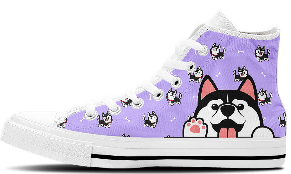 Siberian Husky Doodle High Tops