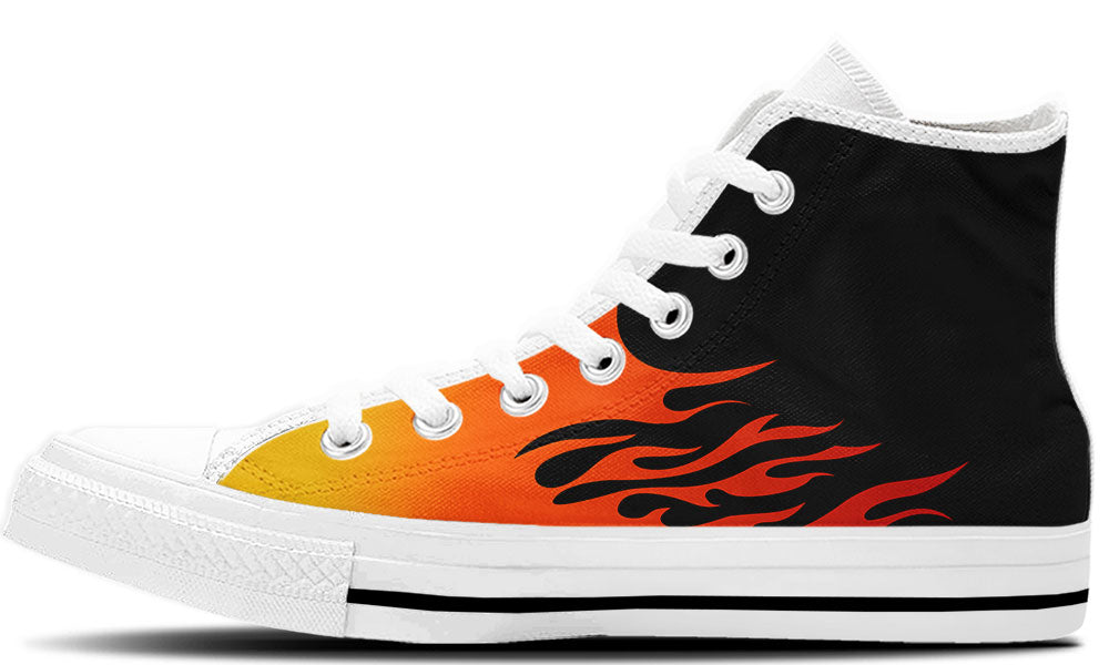 Custom Kiks Flames High-Top Shoes – Bold & Fiery Sneakers for Trendsetters