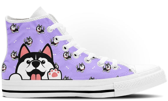 Siberian Husky Doodle High Tops