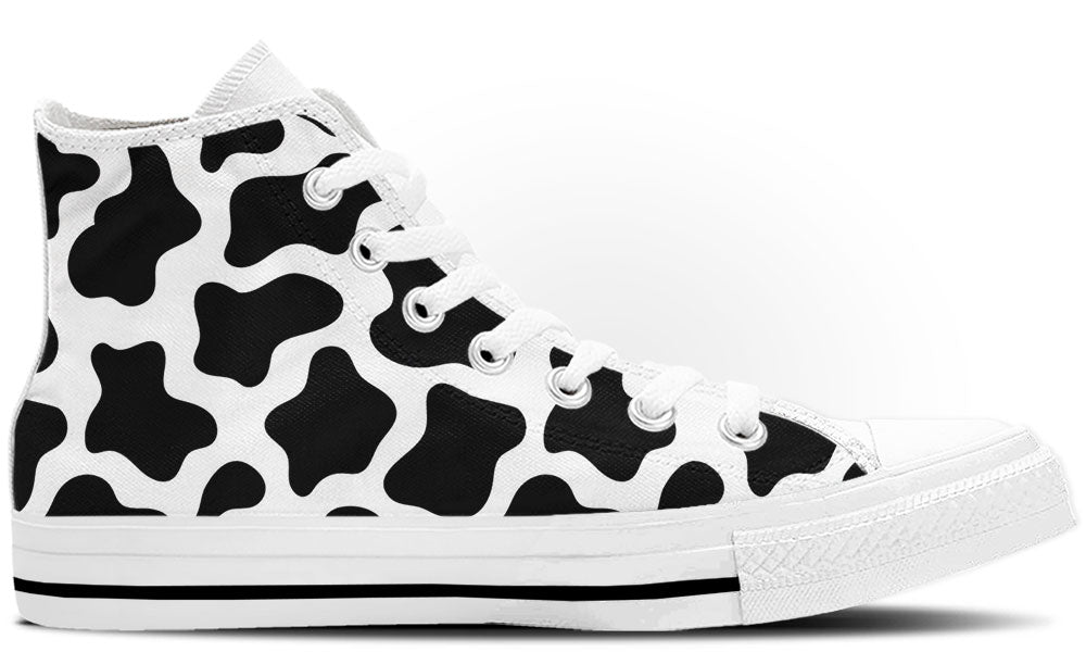 Cow Print High Tops - CustomKiks Shoes
