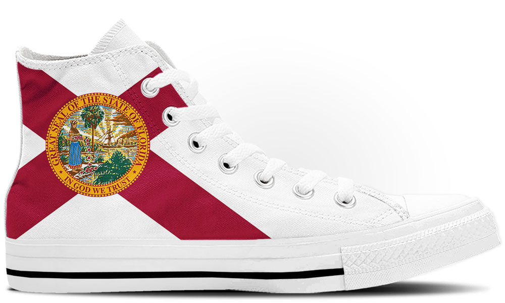 Florida Flag Sneakers: Florida Flag Pattern High Top Sneakers