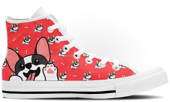 French Bulldog Doodle High Tops